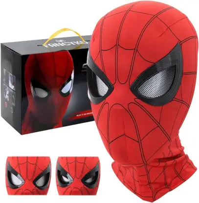 3D Spider-Man Mask with Moving Eyes, Jaw Motion Activated Blinking Eyelid for Adults & Kids